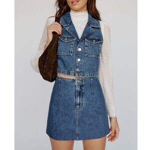 Reformation Abbi Two Piece Denim Set Size 10